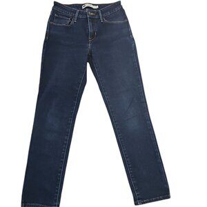 Levi's Blue Mid Rise Petite Jeans Cotton Blend 5 Pocket Stretch Denim 6P